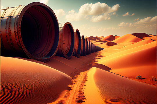 Construction site of natural gas pipeline.