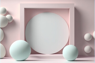 Minimalist mockup , plastel wall, product platform, stage mockup, pastel colors pannel, Frame , 3d minimalistic