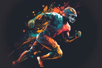 Abstract American football player. Generative AI