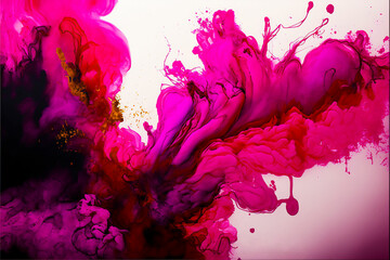 Obraz premium abstract viva magenta alcohol watercolor background, created with generative ai