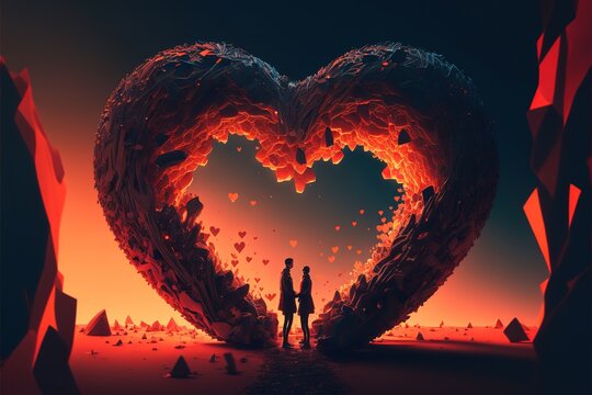 The perfect background for Valentine's Day, this image captures the essence of true love and romance. Generative AI	