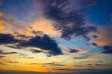 Naklejka na ściany i meble Epic sky landscape with vibrant sunset