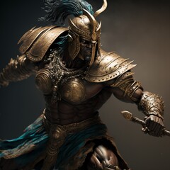 creole guerrier fantasy art generatif AI