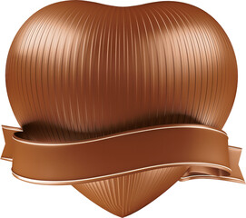 Label heart chocolate in 3d render realistic