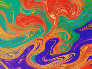 Fototapeta na wymiar Generative AI, ornate multi-colored paint streaks, acrylic ink soft streaks in the style of marbling and ebru