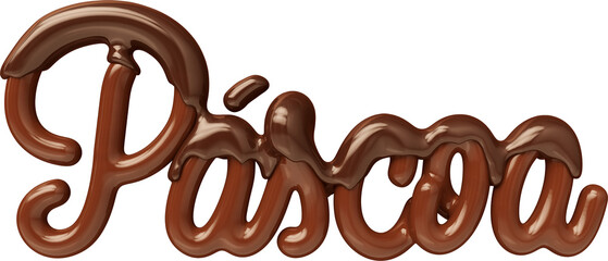 Easter in brazilian portuguese 3d render lettering 