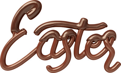 Easter in 3d render lettering 