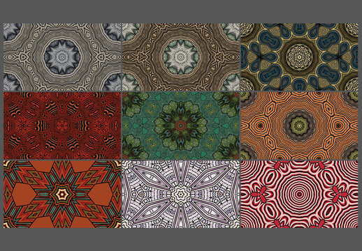 Seamless Pattern Collection with Mandala Ethic Motif