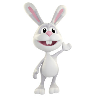Easter bunny in realistic 3d render