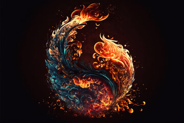 Fire wallpaper. Generative AI.