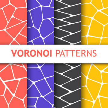 Vector set of geometric voronoi patterns  for your fabric and textile