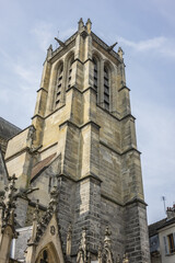 Fototapeta na wymiar Gothic-style parish church of Saint-Aspais (Eglise Saint-Aspais) in Melun, built at beginning of XVI century. Melun, Seine-et-Marne department, Ile-de-France region, France.