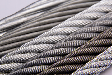 Various types of steel cable