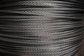 Coiled silver steel cable texture
