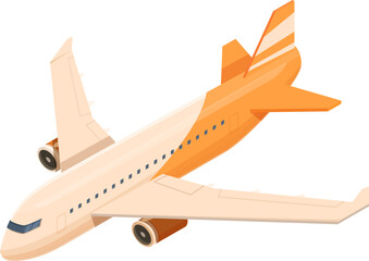 isometric passenger plane, vector illustration
