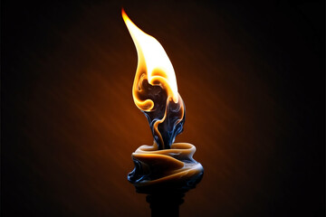 Fototapeta premium Candle with flame wallpaper illustration. Generative AI.