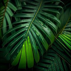 Naklejka na ściany i meble Natural Tropical Palm Feaf Background. Generative AI