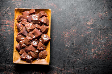 Sliced raw liver.