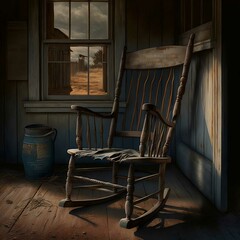 old wooden chair in a room