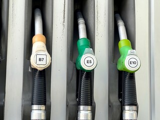 close-up view of gas pumps at a gas station in spain