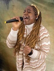 Black woman singing