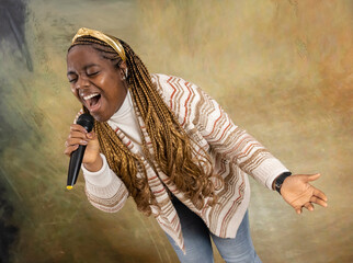Black woman singing