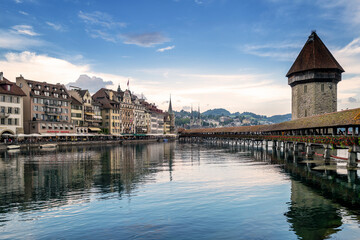 The Kapellbrücke in Lucerne Switzerland