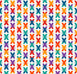 Fototapeta na wymiar Paint brush strokes seamless pattern. Freehand design background. Crosses motif modern minimal ornament