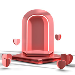 Scene background with geometric shapes podium for product display mockup in high quality render.