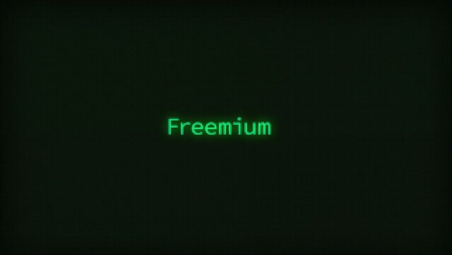 Retro Computer Coding Text Animation Typing Freemium, CRT Monitor Style