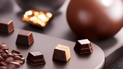 chocolates on the table, Valentine's Day, Generative AI