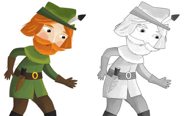 cartoon scene with king or prince illustration