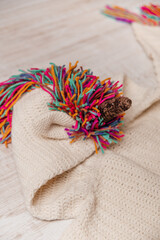 Einhorn-Mütze-Schal mit Taschen Handmade