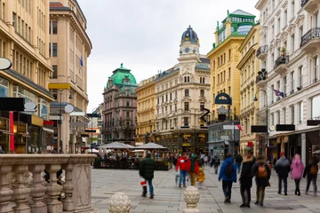 Fotobehang Winter street at daytime in Vienna, Austria. Capital city street. © JackF
