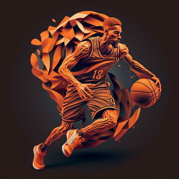 Illustration with Non-Existing Basketball Players: A Creative Series Featuring Imaginary Basketball Stars and Their Unconventional Skills (AI Generated)