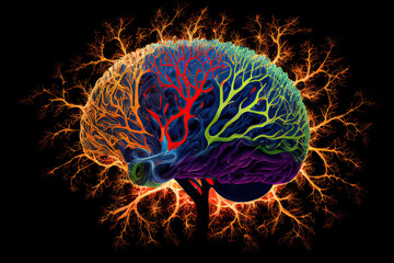 Neurodivergent brain, Generative AI - obrazy, fototapety, plakaty