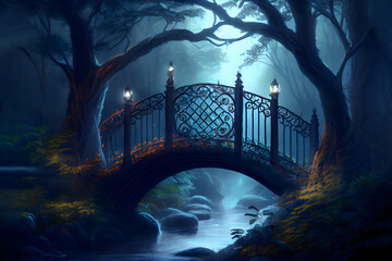Bridge in the fantasy forest