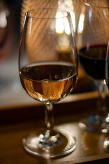 Tasting of rioja wines, visit of winery cellars with french or american oak barrels with agening red wine, Rioja wine making region, Spain