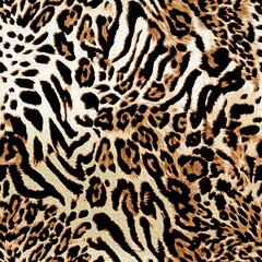 Seamless leopard pattern, leopard skin, animal fur.