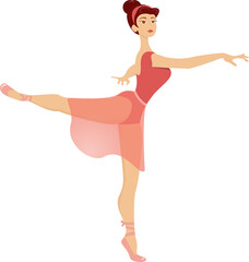 Ballerina in an Arabesque Pose illustration graphic