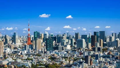 Photo sur Plexiglas Tokyo 東京　青空と都市風景　ワイド