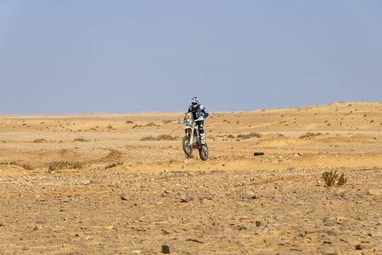 Al-Kharj, Saudi Arabia - January 10, 2023: Skyler Howes from from Husqvarna Factory Racing Team running Stage 9 of rally Dakar 2023 edition