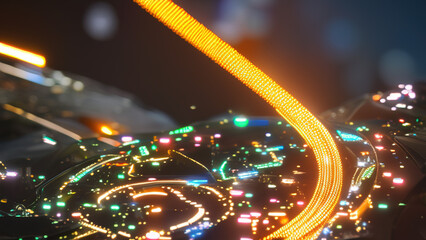 ancestral dragon, ancient, chinese new year, with neon lights, Generative AI