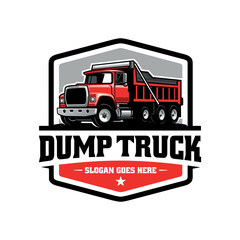 Dump Truck Tipper Truck Illustration Logo Vector