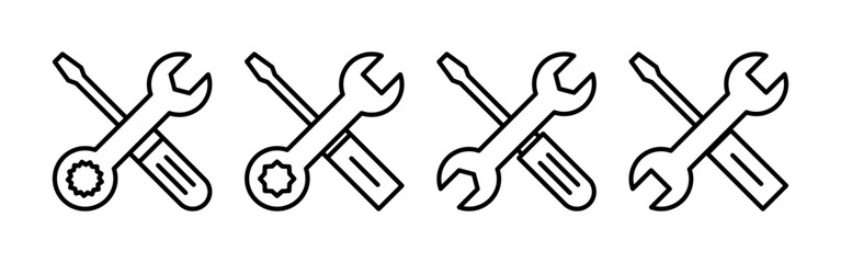 Repair tools icon vector for web and mobile app. tool sign and symbol. setting icon. Wrench and screwdriver. Service