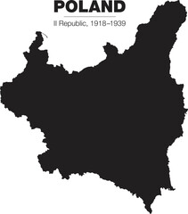 Vector map the Second Republic of Poland (1918-1939)
 - obrazy, fototapety, plakaty
