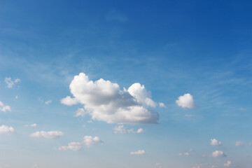 Blank sky surface with small clouds