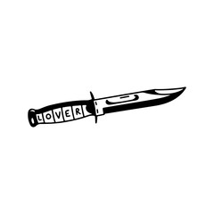 knife tattoo concept vector illustration