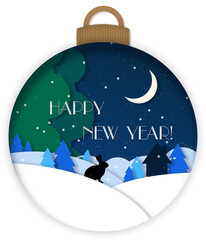 Christmas card with Christmas ball