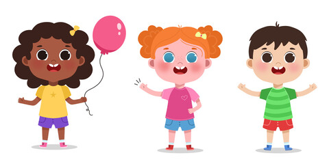  illustration three expressions of children